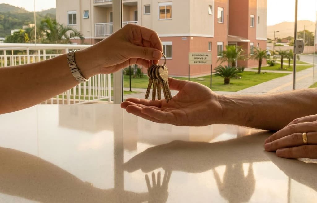 Entrega das chaves do apartamento da F2M Incorporadora